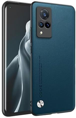 HONLEN Coque de pour Vivo V21 5G (6.44 inches) Étui de Téléphone Professionnel en Cuir, Saphir