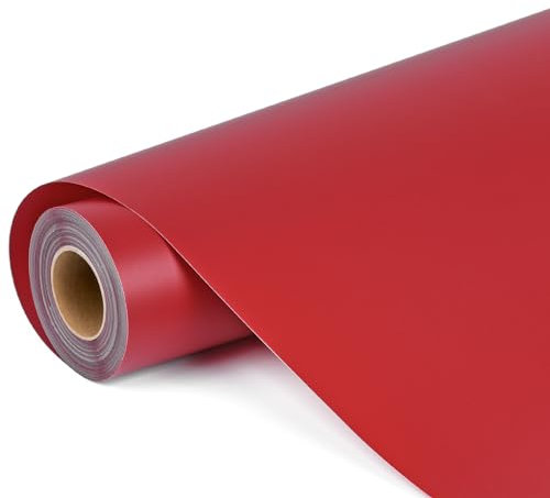 Lya Vinyl Plotterfolie Vinyl,30,5cm x 900cm Permanent Vinylfolie Plotter für Cricut Silhouette Cameo für Partydekoration, Tassen,und Anderen Bastelprojekte(Rot)