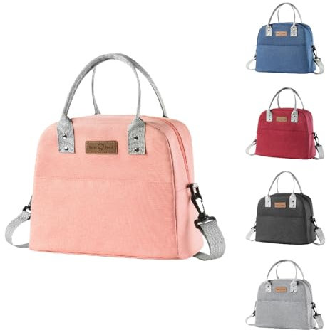 BRYN Bolsa térmica para el almuerzo, 7,9 l, bolsa nevera pequeña para el almuerzo, para el trabajo, la escuela, viajes, camping, picnic, playa (rosa)