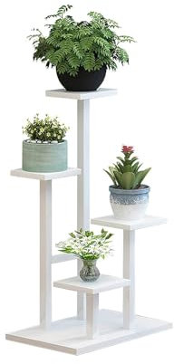 BBTISG Support De Plantes En Métal Pour IntéRieur Et Extérieur, Grande étagère D'angle Pour Pots De Fleurs En Métal Robuste Pour Terrasse, Jardin, Balcon, Salon (blanc, 5 niveaux)