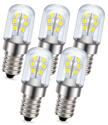 Ruiandsion E14 LED-Lampen Niederspannung AC/DC 24V 2W Edison-Schraubsockel LED-Energiesparlampen 6000K Weiß für LKW, Solarleuchten, 5er-Pack.