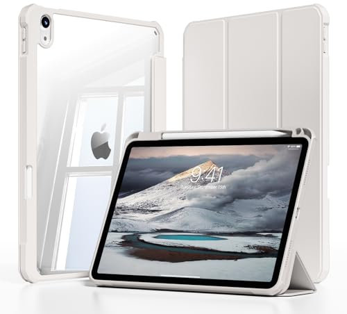 KVTVOU Hülle für iPad A16 11. Generation/für iPad 10. Generation (2025 11 Zoll /2022 10,9 Zoll), Trifold Ständer Transluzent Stoßfeste Schutzhülle mit Stifthalter, Auto Wachen/Schlafen, Grau