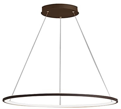 Pendelleuchte, Kaffee Aluminium und Silikon Moderne Esstisch LED Hängelampe Ring Pendellampe Mit Fernbedienung Dimmbares, für Wohnzimmer Küche Esszimmer Kronleuchte