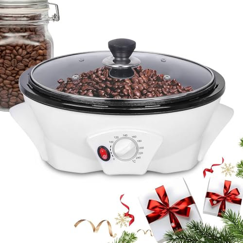 Mcamgiczin Tostador De Frutos Secos Casero De 1200 W - Tostadora De Granos De Café con Temperatura Ajustable Y Sartén Antiadherente - para Palomitas De Maíz, Maní, Té, Frijoles, Semillas De Melón