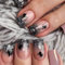 24Pcs Halloween False Nails Short Square, Pink Glitter French Press on Nails Black Gradient Fake Nails, Full Cover Acrylic Stick on Nails with Spiders, Elegant Reusable Glue on Nails for Women Girls