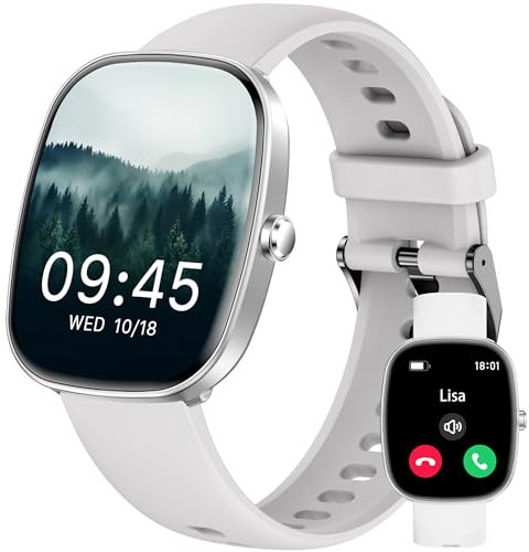 Smartwatch Damen Herren mit Telefonfunktion/Blutdruckmessung/Schlaftracker/Herzfrequenz/SpO2/Schrittzähler, 120+ Sportmodus,Wettervorhersage,IP68 Wasserdicht, 1,83'' HD Fitness Tracker für iOS Android