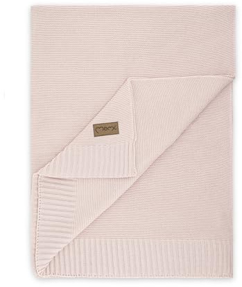 Momi Kinder- und Babydecke Hug, 80 x 110 cm, Kuscheldecke aus 50% Baumwolle mit 50% Bambusfasern, Strickdecke ideal für Buggy, Kinderwagen und Babybett