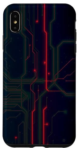 Hülle für iPhone XS Max Motherboard-Linien-Design mit erstaunlicher roter Farbe