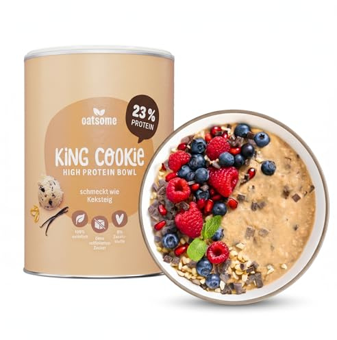 OATSOME® King Cookie | High Protein Bowl mit Keksteiggeschmack & Schokochips | 23g Protein | 100% Natürlich, Vegan & Ohne Raffinierten Zucker | Einfache Zubereitung | 400g