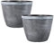 Round Grey Plastic Plant Pot 30cm Spiral Effect 11.5L Garden Indoor Outdoor Planter Cover Drainage Holes, Weather, Frost Proof (2)