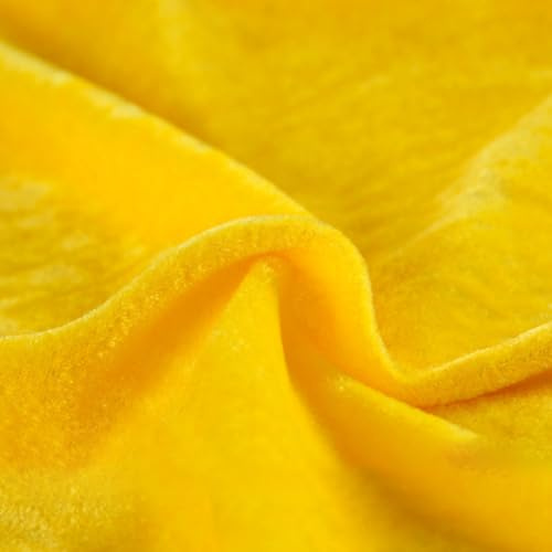 Anevous 1m x 165cm Pannesamt Stoff Meterware für Deko, Samt ähnliche Dekostoff, Stoffe zum Nähen, Samtstoff Basteln und Bekleidung Für Kleidung Vorhänge Gardinen Bühne Tischdecke Deko,Gelb