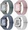 Fullmosa 4 Pack Bracelets en Nylon étanche Compatibles avec Apple Watch 42mm(Series 10) 40mm 41mm 38mm Bracelet iwatch Sport Extensibles Femme Homme pour iWatch SE SE 2 Series 10 9 8 7 6 5 4 3 2 1