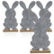 com-four® 4X Deko Aufsteller für Ostern - Niedliche Filz-Osterhasen - Osterdeko zum Hinstellen - Osterdekoration aus Holz und Filz (4 Stück - 30cm)