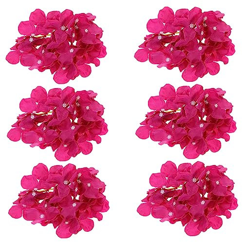 MAGICLULU 6 Pièces Coiffe d'hortensia simulée Décorations romantiques décoratif de Plein air Artificiel Bleu Fausse Fleur d'hortensia décor de Fleurs romantiques Habit en Soie Violet,Mauve