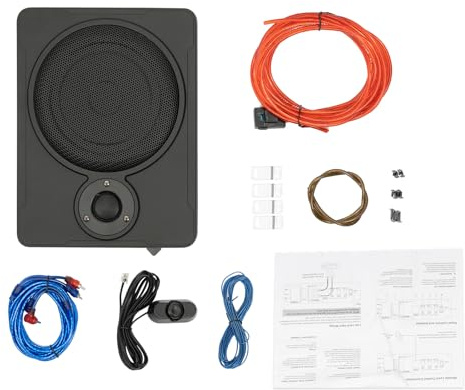 Auto Untersitz Subwoofer | Untersitz-Aktiv-Subwoofer | Auto Bassbox Aktivs Verstärker | Aktiv-Lautsprecher & Subwoofer mit Passende Verbindungskabel | Car Aktivwoofer Bass für Auto, LKW, Wohnmobil