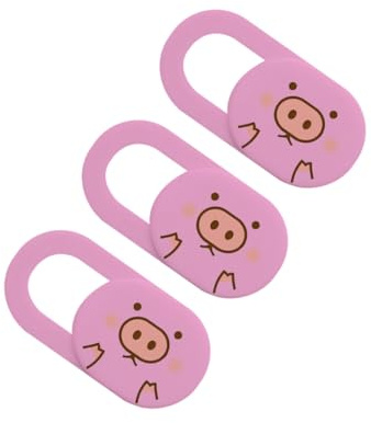 MOLUCKFU 3Pcs Webcam Cover Slider Cute Pink Pig Privacy Lens Protector for Laptop Phone Camera Ultra Thin Self Adhesive for Secure Webcam Privacy
