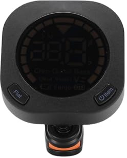 POENVFPO Chromatischer Clip-On-Tuner, Farbdisplay-Tuner mit 360° Drehbarem Clip und Wiederaufladbarem Akku für Gitarre, Bass, Violine, Ukulele (BLACK)
