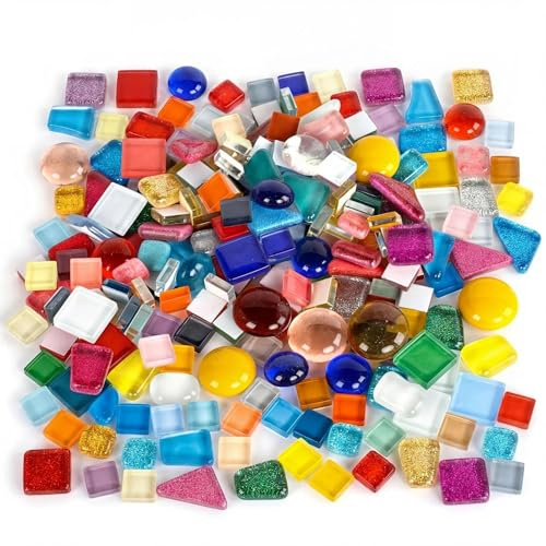 Zynaxir 240g Mixed Color Crystal Mosaic Tiles, Colorful | Tiny Mini Mosaic Tile DIY Hobbies Children Handmade Crystal Craft for Craft Bathroom Home Decoration DIY Art Projects