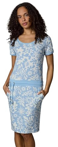 Ragwear Damen Kurzarm leichtes Minikleid Sommerkleid Strandkleid mit Taillenzugkordel und Eingriffstaschen Baomi Summer YOUMODO XS-3XL