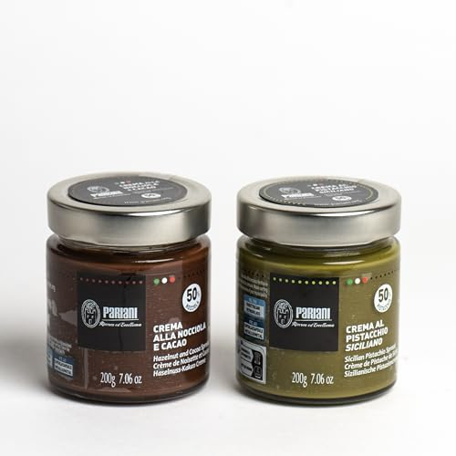 Pariani - Creme Spalmabili 50%, Nocciola e Cacao & Pistacchio - Pack 2 x 200g