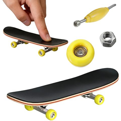Mini Finger Skateboard, 5 Schichten DIY Professionelles Fingerboard | Ahorn Holz, Kreatives Finger Skateboard für Skateboarding Enthusiasten Geburtstagsgeschenke