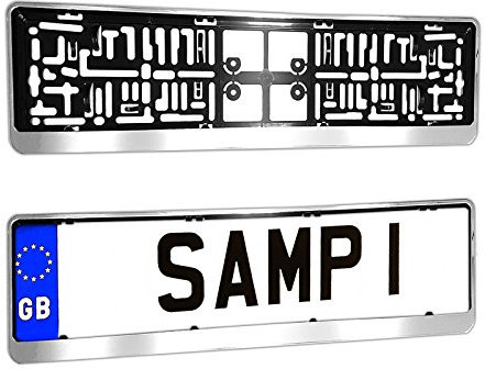 Number Plate Holder Surround/License Plate Frame - Chrome Mirror Effect