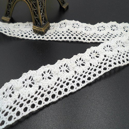 Yulakes 10 Meter Vintage Spitzenband Weiss Spitzenborte Häkel-Borte Spitze Nähen Karten Tagebuch Scrapbooking Geschenkbox Deko