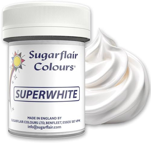 Sugarflair Superwhite Icing Whitener Food Colouring Powder For Whitening Buttercream, Sugar Paste, Royal Icing, Modelling Pastes, Chocolate and more - 20g