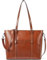 BOSTANTEN Damen Ledertaschen Shopper Schultertasche, Frauen Designer Handtasche 14 15.6 Zoll Laptoptasche Tote Bag Braun