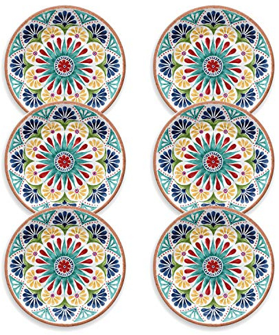 Auntie Morags Rio Medallion Re-usable Outdoor Camping/BBQ Plastic Melamine - Dinner Plate (6)