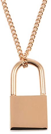 Happiness Boutique Damen Kette mit Schloss Anhänger in Rosegold | Halskette mit Anhänger Schloss Liebe Symbol Charm Edelstahlschmuck
