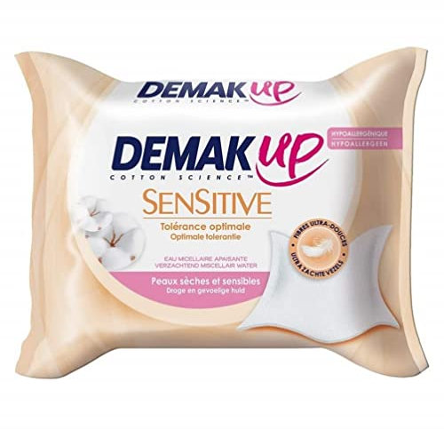 Demak'Up Sensitive Lingette à Démaquiller - Visage et Yeux - Peaux Sèches et Sensibles - 23 Lingettes
