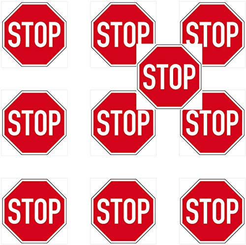GreenIT 10 Aufkleber 7cm Stop Schild Sticker Halt Achtung Zeichen Symbol 4061963009512