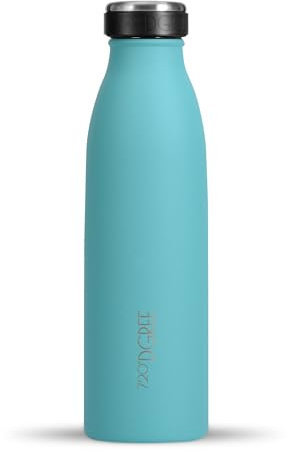 720°DGREE Edelstahl Trinkflasche “milkyBottle” - 500ml - Perfekt für Kinder, BPA-Frei, Auslaufsicher, Kohlensäure geeignet - Kleine Thermosflasche für Sprudel, Sport, Schule, Fitness