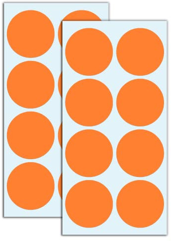 50mm Punktaufkleber Klebepunkte Aufkleber Etiketten Markierungspunkte - Orange, 240 Stück