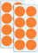 50mm Punktaufkleber Klebepunkte Aufkleber Etiketten Markierungspunkte - Orange, 240 Stück