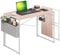 JSB Small Folding Computer Desk with Storage Bag and Hook Writing Modern Industrial Work Table Laptop for Home Office White (Natural & White, 39)