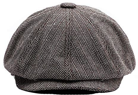 YAMEE Herren Baskenmütze Barett, Schiebermütze Herren, Unisex Beret Schirmmütze Flatcap Sportmütze Gatsby Newsboy Cap, Barette Cap,Größe 58cm-60cm