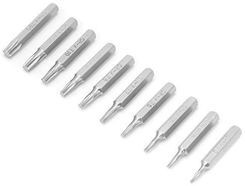 YWBL-WH 10PCS 4mm Screwdriver Bit Set Proof Shank Star 6 Point Screw Driver Kit Tools Repair Tools T3/T4/T5/T6/T7/T8/T9/T10/T15/T20