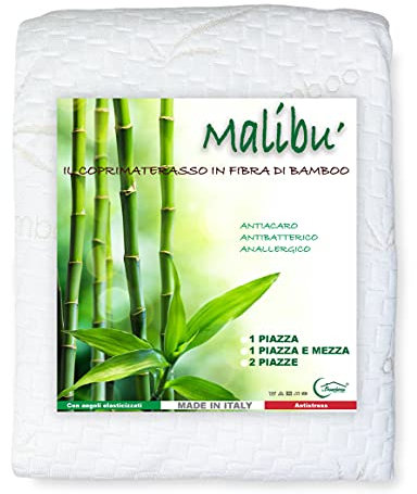 Tex family COPRIMATERASSO antiacaro in Fibra di Legno Bamboo MALIBÙ © - 2 PIAZZE