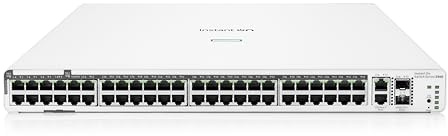 HPE Network. Inst. On-Switch-Serie 1960 – Intellig. verwalt. Layer 2+-Ethernet-Sw. m. 48-Port Gb u. PoE | 48x 1G | 2X 10GBase-T, 2X SFP+ | 40x CL4, 8X CL6 PoE 600 W | Stapelbar | EU-Kabel(JL809A#ABB)