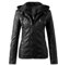 Fcostume Sweatshirts Lederjacke Stehkragen Kunstlederjacke Retro Motorradjacke Winddicht Warm Verdicken Reißverschluss Jacke mit Kapuze PU Frauen Frühling Herbst Übergangsjac Lederjacke Schwarz 6XL