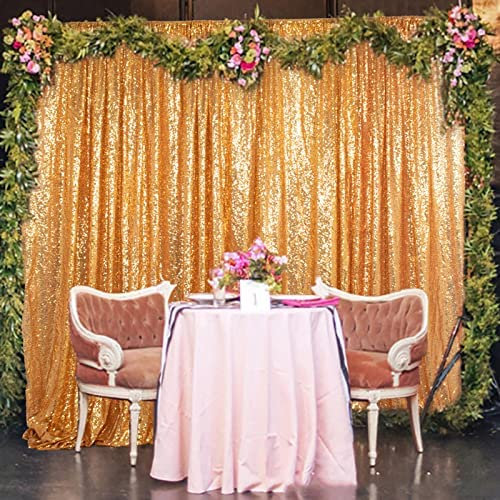 Goldene Pailletten-Hintergrund, 125 x 245 cm, schimmernd, Goldfarbene Pailletten, Hintergrund für Halloween, Dekoration, Hochzeit, Party, Glitzer-Vorhänge