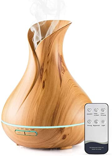 Aoonar 550ml Aroma Diffuser für Ätherische Öle – Ultraschall Luftbefeuchter mit 7 LED-Farben, BPA-frei, Aromatherapie Diffusor für Schlafzimmer, Büro & Spa
