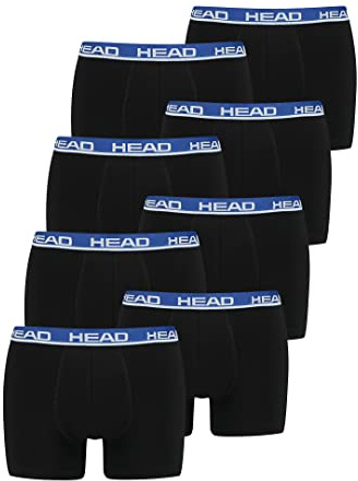 HEAD Herren Boxershorts Unterwäsche 8P (Black/Blue, M)