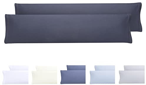 Todocama 2 Kissenbezüge, extra weiche Mikrofaser, hypoallergen, Set mit 2 Kissenbezügen, 120 x 40 cm, Dunkelgrau