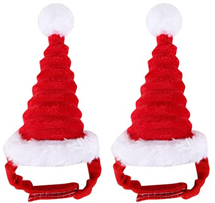 2 Stück Hamster-weihnachtsmütze, Weihnachtsmütze für kleine Haustiere Meerschweinchen Santa Weihnachtsmütze für Kaninchen für Kaninchen, Hamster, Hasen, Ratten, Kätzchen und Kleintiere