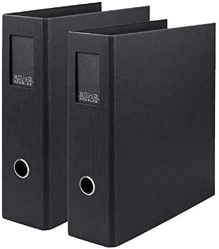 Rössler Papier 1317452709-2 - S.O.H.O Ordner DIN A4, 2 Stück, mit Hebelmechanik und Rückenschild, Rückenbreite 85 mm, Schwarz, 285 x 85 x 320 mm