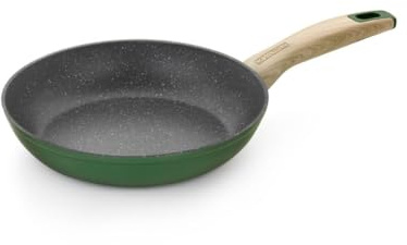 Monix Amazonia | Sartén 28 cm, aluminio forjado, antiadherente tricapa, sin PFOA, fondo full induction, asas baquelita y recubrimiento soft touch efecto madera