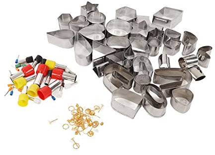 Lot de 136 Emporte-Pièces en Pâte Polymère, Kit de Fabrication de Boucles D'Oreilles Avec 36 Emporte-Pièces en Acier Inoxydable, 40 Emporte-Pièces en Forme de Cercle et 60 Boucles D'oreilles